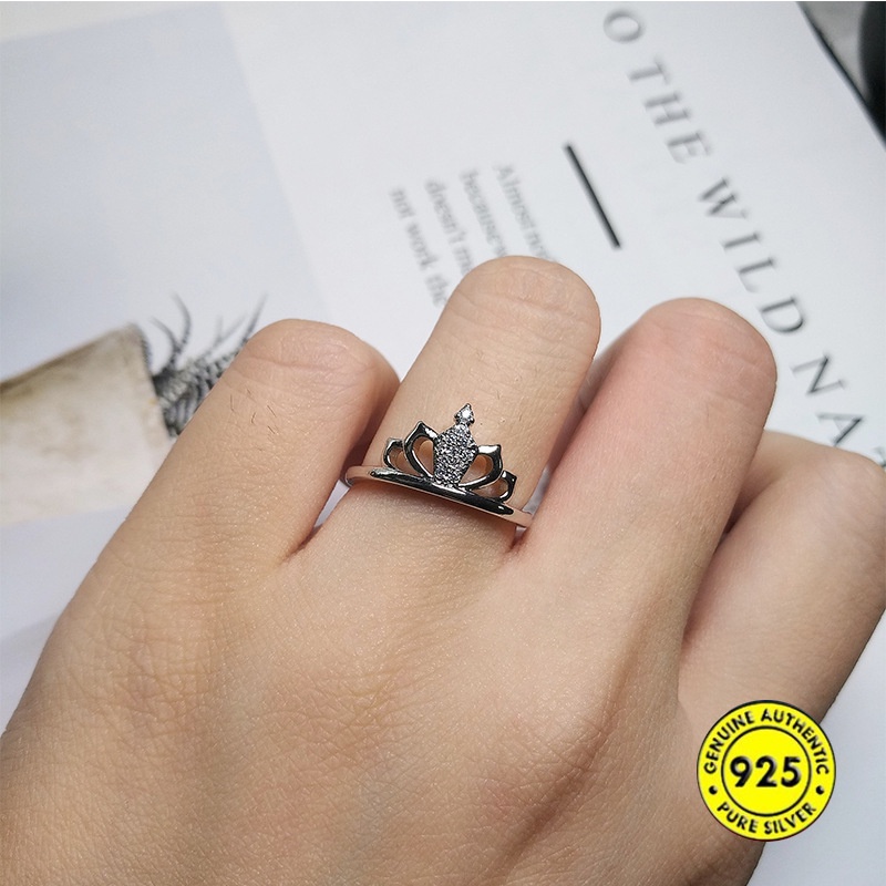 Cincin Sterling Silver 925 Model Terbuka Adjustable Untuk Wanita