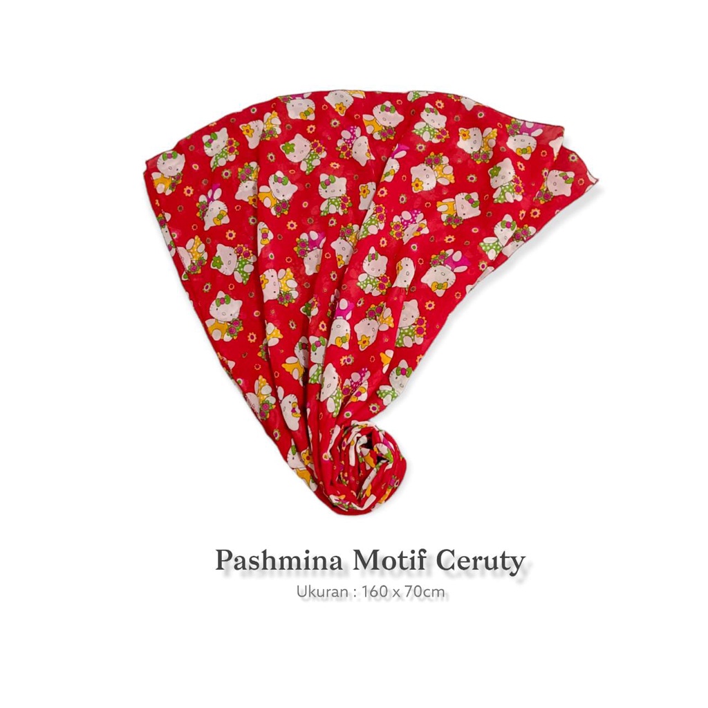 Hijab Pashmina 170cm x 65cm / Kerudung Pashmina Motif 170cm x 65cm Ceruty