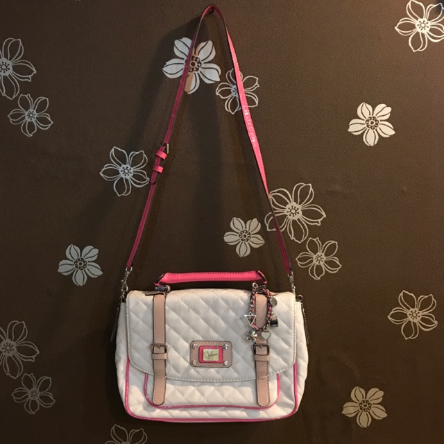 [ORIGINAL] WHITE PINK GUESS TOTE BAG