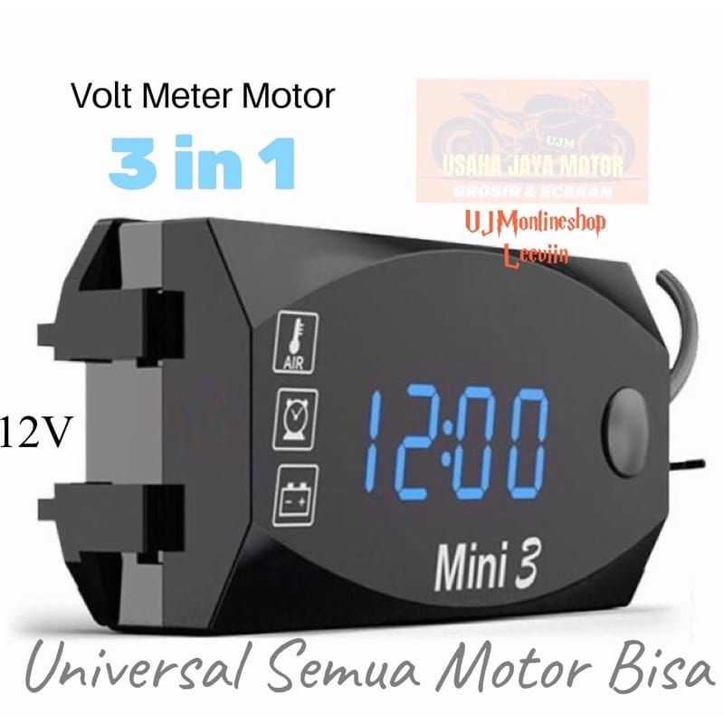 sale termurah voltmeter accu aki 3in 1 mini3 12v universal