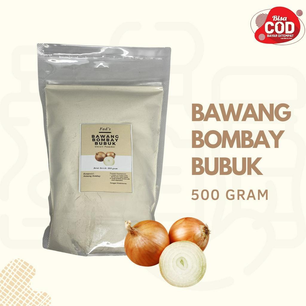 Fad's Bumbu Dapur Bubuk Bawang Putih Bubuk 500 Gram - Bawang Merah Bubuk 500 Gram - Bawang Bombay Bubuk 500 Gram