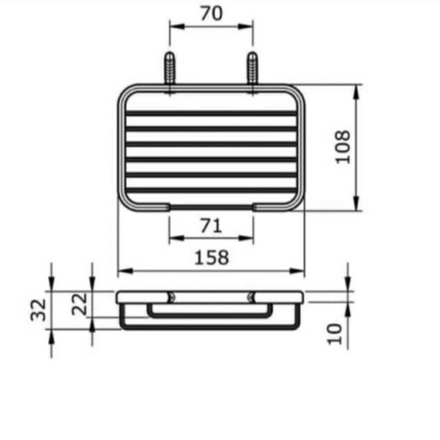 Rak Sabun kamar mandi TOTO TX 2 BV1B /Tempat sabun datar Toto TX2BV1B