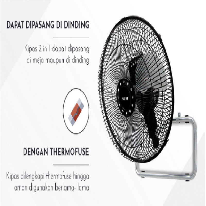 SEKAI Kipas Angin Dinding / Kipas Angin Meja Tornado 2 in 1 12 Inch - HFN 1210