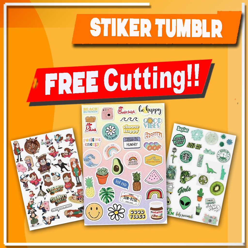 

Stiker Tumblr / Sticker Pack Cute Custom Free Cutting a3+