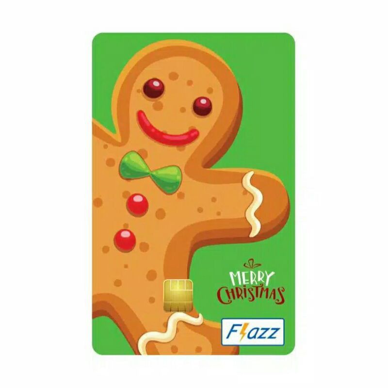 Kartu eTOLL Flazz BCA Natal Limited Edition Christmas Ginger Bread ORI /Like eTOLL eMONEY Tapcash or Brizzi