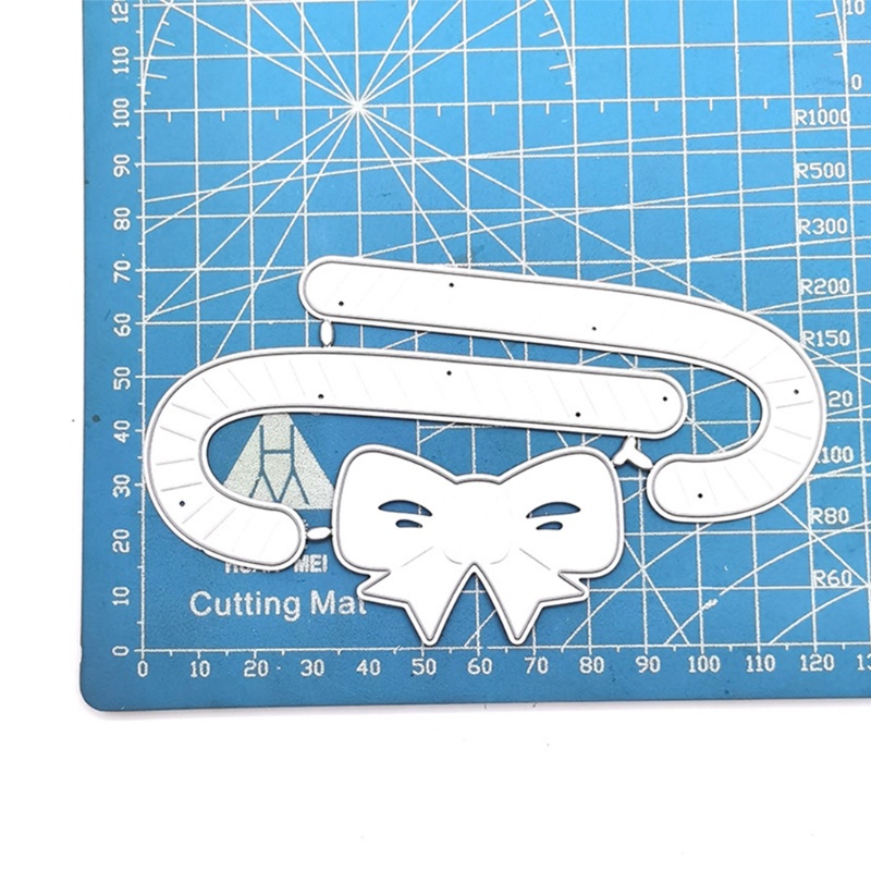 Cetakan Stensil Cutting Dies Motif Tongkat Natal Bahan Metal Untuk Scrapbook / Craft DIY