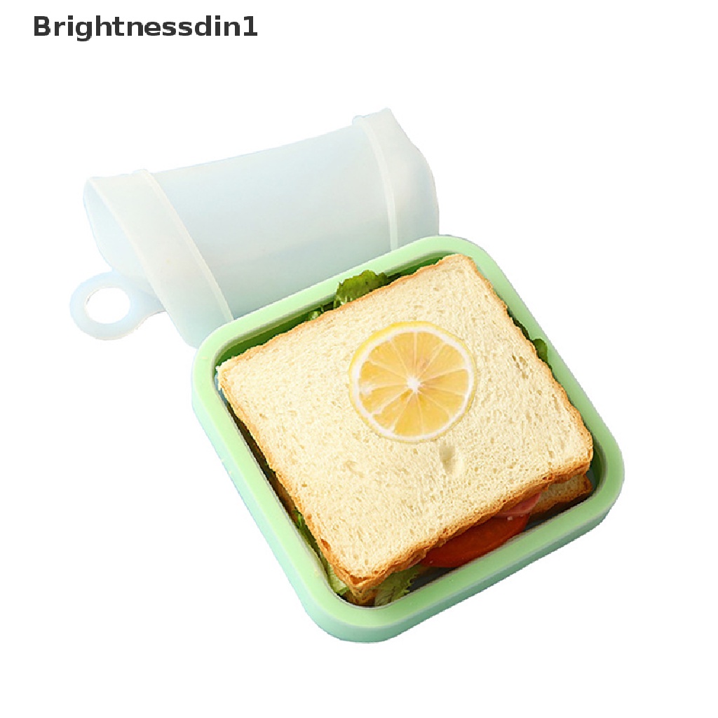 Kotak Makan Siang Bento Sandwich Panggang Microwaveable Reusable Bahan Silikon 1