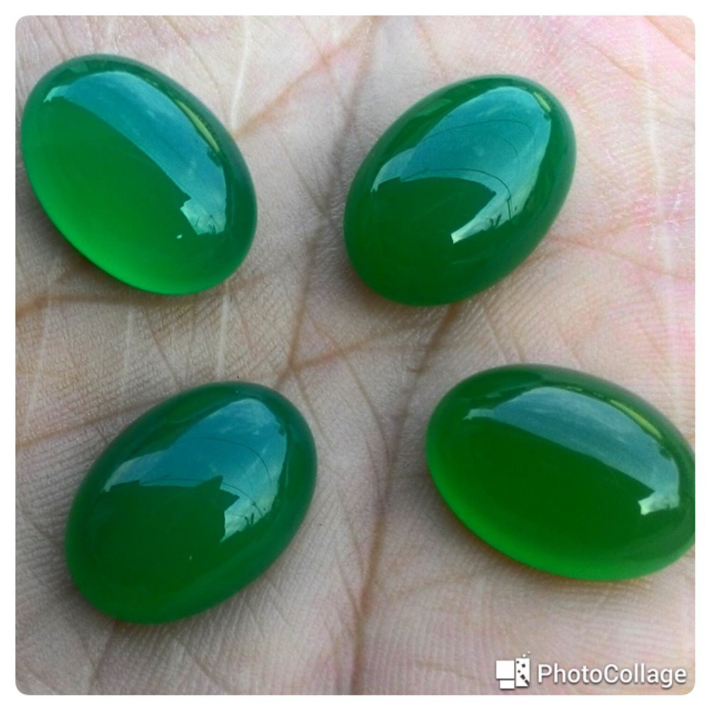 PROMO TERMURAH !!! NATURAL TOPAZ GREEN CHALCEDONY [ BUY 3 FREE 1 ]