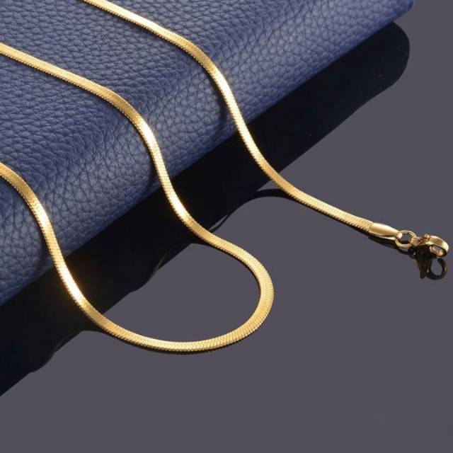 Kalung pipih Titanium Gold Slim pjg 45 cm