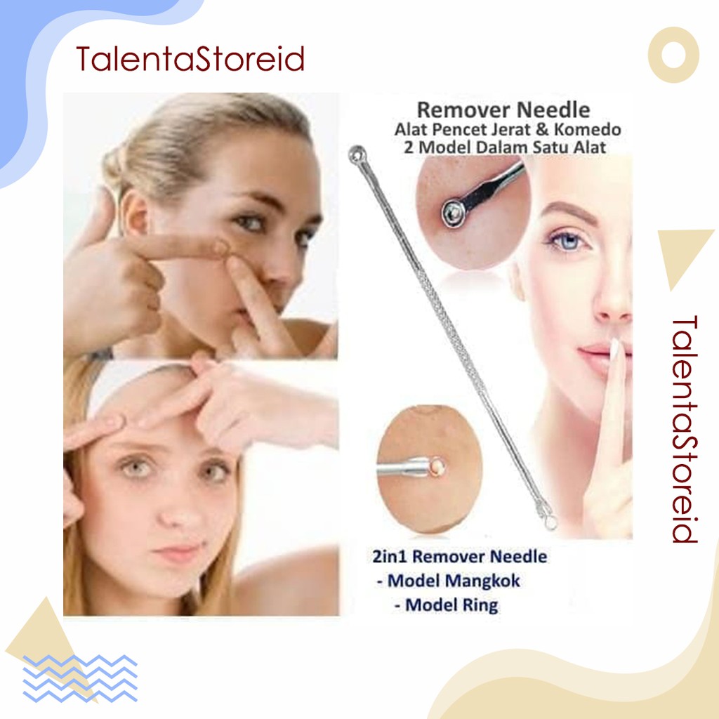 Alat Pencet Komedo Jerawat Set 2 In 1 Skin Acne Pimple Needle Kit