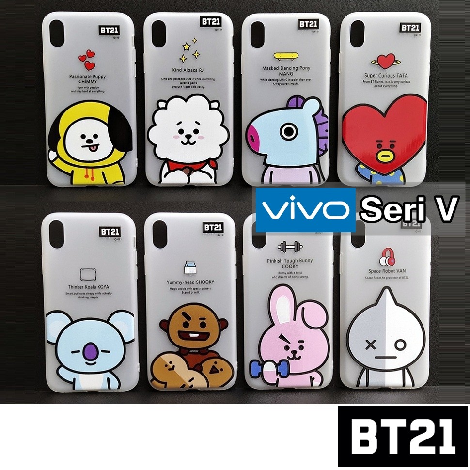 Soft Case BT21 BTS Vivo V5 V11 V15 V17 S1 Z1 Pro Casing HP