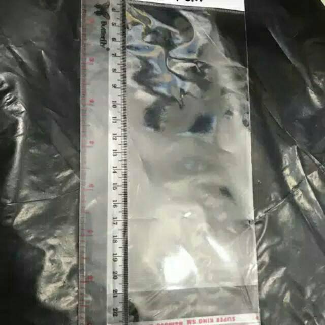 

Plastik bening transparan kemasan dengan lubang gantung dan lem perekat