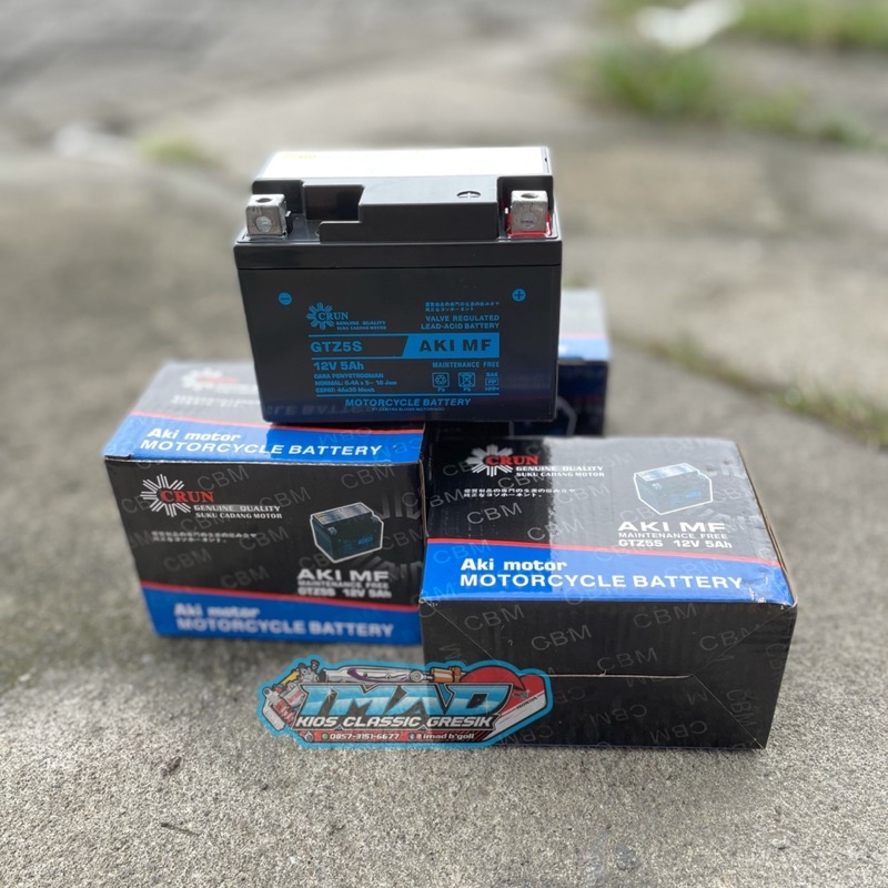 Accu Aki kering GTZ5S Motor Beat Karisma Crun MF GTZ5S 12V Beat Revo Fino buat CB GL megapro bisa