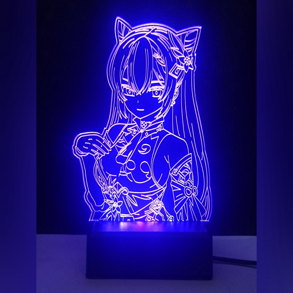 Lampu Akrilik Anime Karakter Keqing