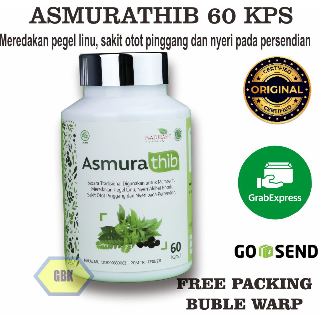 ASMURATHIB Naturafit / Mengobati Asam Urat Rematik dan Nyeri Sendi - Herbal BPOM