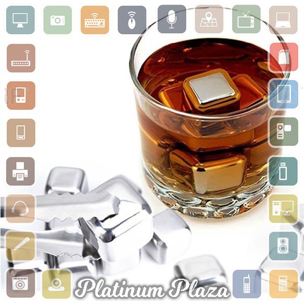 Reusable Stainless Steel Ice Cube 4 PCS / Es Batu Stainless - W00043`60Z0GT-