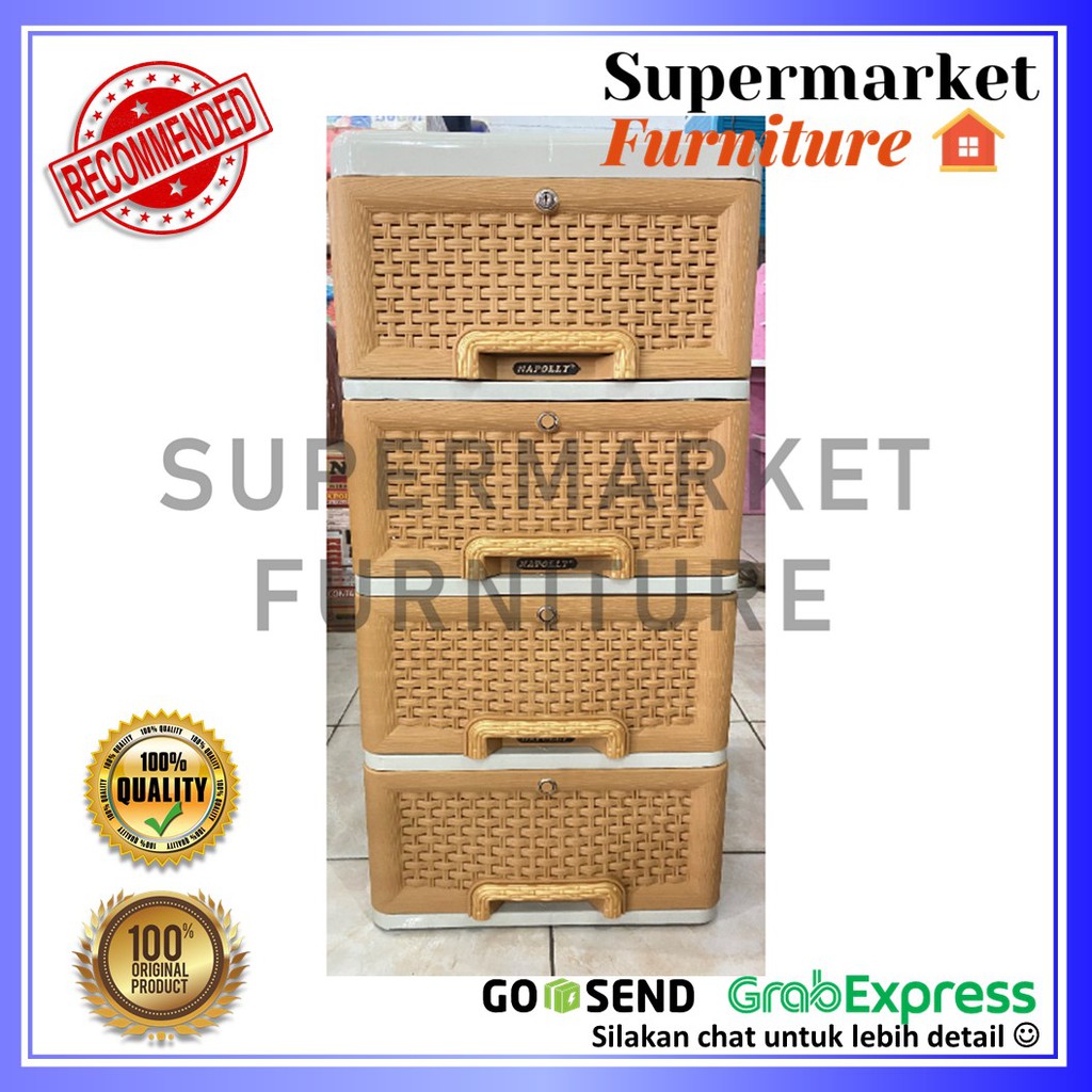 LEMARI PLASTIK LACI NAPOLLY ALACITAN 4SUSUN