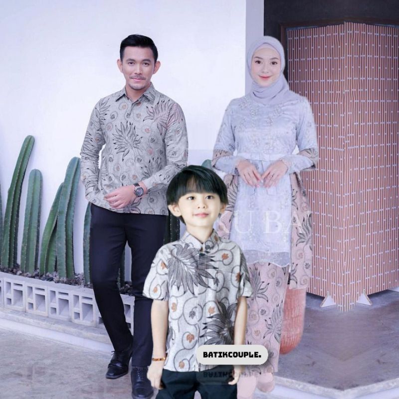 Batik Couple Familly  Kebaya Brokat Lamaran Batik Keluarga Bapak dan Ank