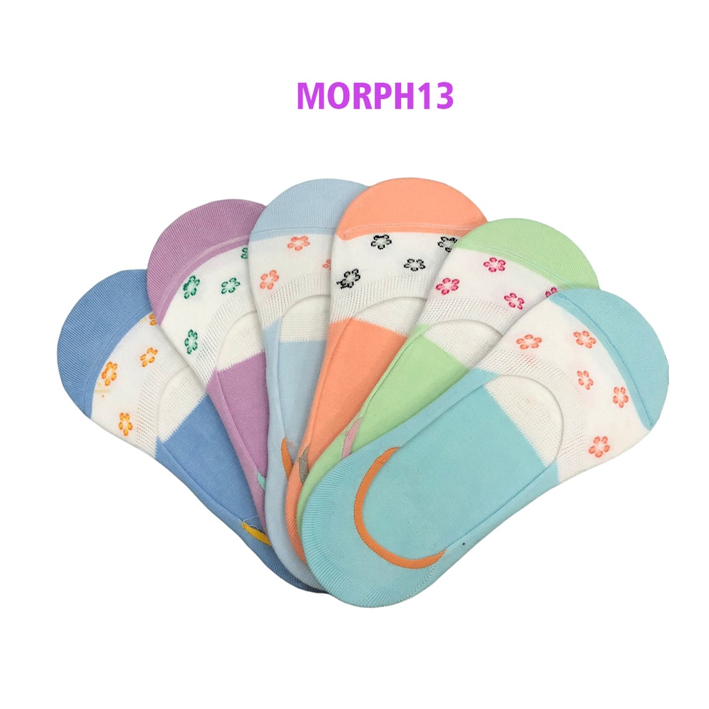 Kaos Kaki Pendek Wanita Invisible Korea Style Hidden 1Pasang (Bahan Katun)(Campur)-6