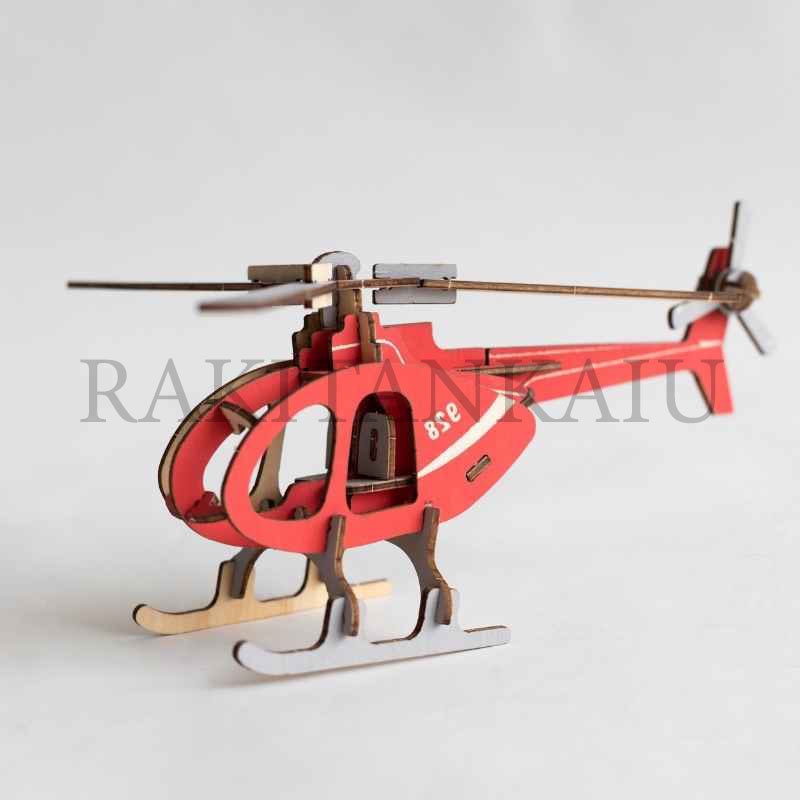 Puzzle Edukasi Rakitan Kaiu model helikopter