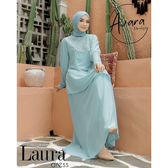 Fashion muslim Dress Gamis Laura ORI Avara Design kualitas Premium Cocok buat Pakai Acara Kasual Gam