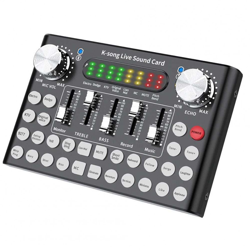 Sound Card Amplifier Mixer USB Live Broadcast Recording Rechargeable