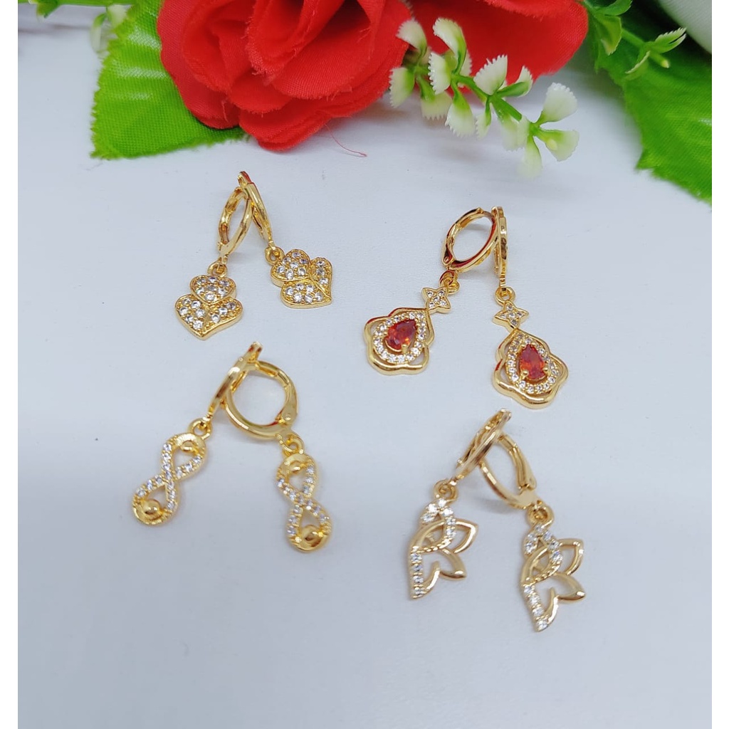 Anting xuping permata full lapis emas A001-A004