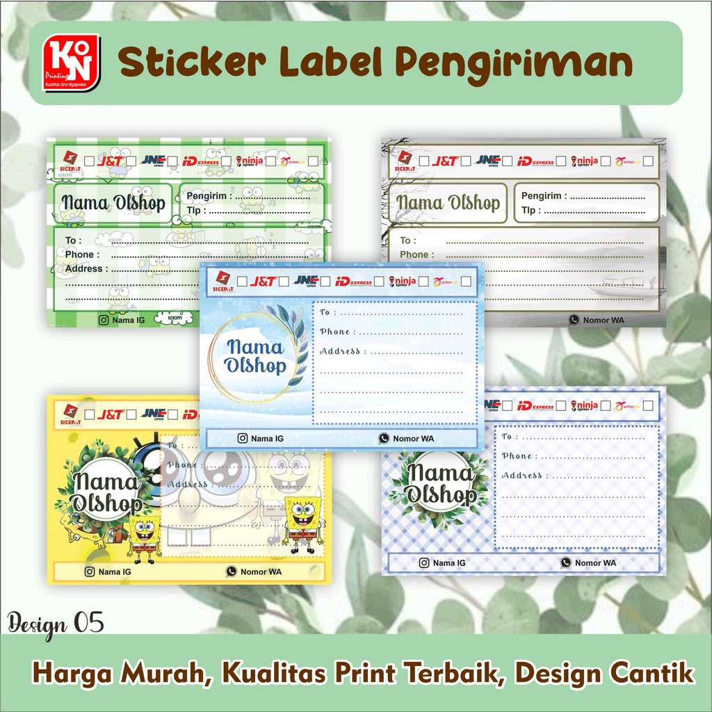 

Stiker Label Pengiriman Olshop | Stiker Alamat Pengiriman | Design 05