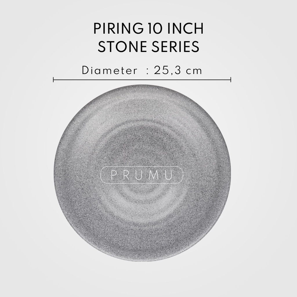 PRUMU Melamine Stone Piring 10 inch - Piring Makan - Piring Tembikar Melamin - Piring Cafe - Piring Restoran - Golden Dragon P2210A