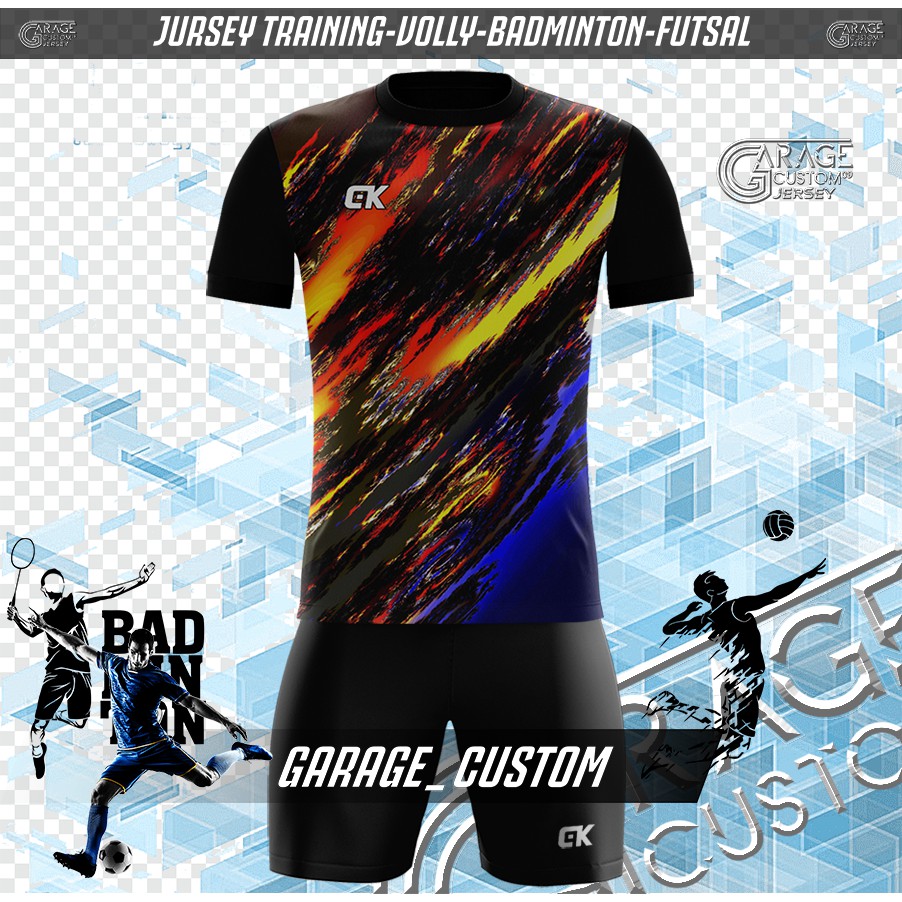 Garage Custom/Kaos olahragabaju trainning /kostum olahraga/futsal/bulutangkis/voli/TIM/ KAOS TEAM OL
