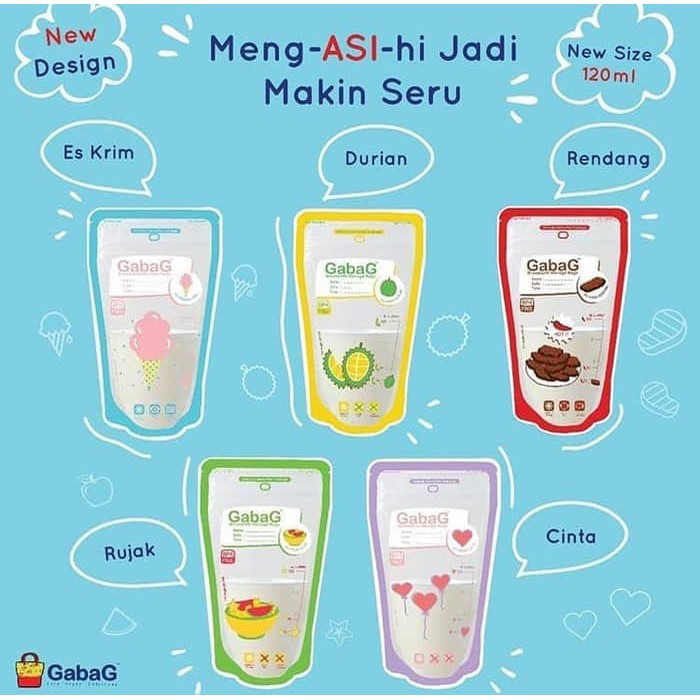 Gabag Breastmilk Storage Bag Bags Love Kolibri Kantong Asi 100 mL 100ml Classic 120ml / 150ml