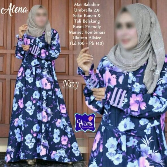 Umie24 Original Store Gamis Jumbo Alena Dress Ori Hizma Longdress Maxi Balodior