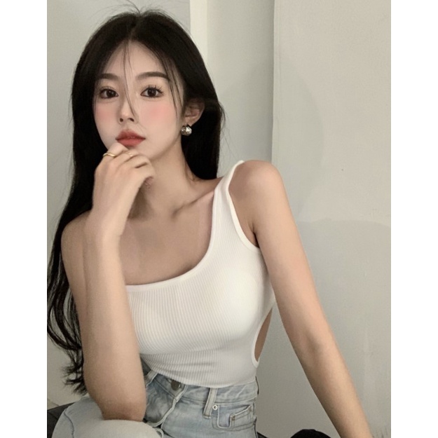 Tanktop 25 atasan crop top wanita pakaian dalam korean style-Putih