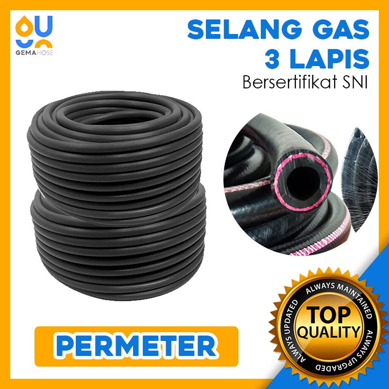 GEMA Selang Gas 3 Lapis Meteran Tekanan Tinggi Selang Gas LPG SNI Anti Gigitan Tikus Selang Water He