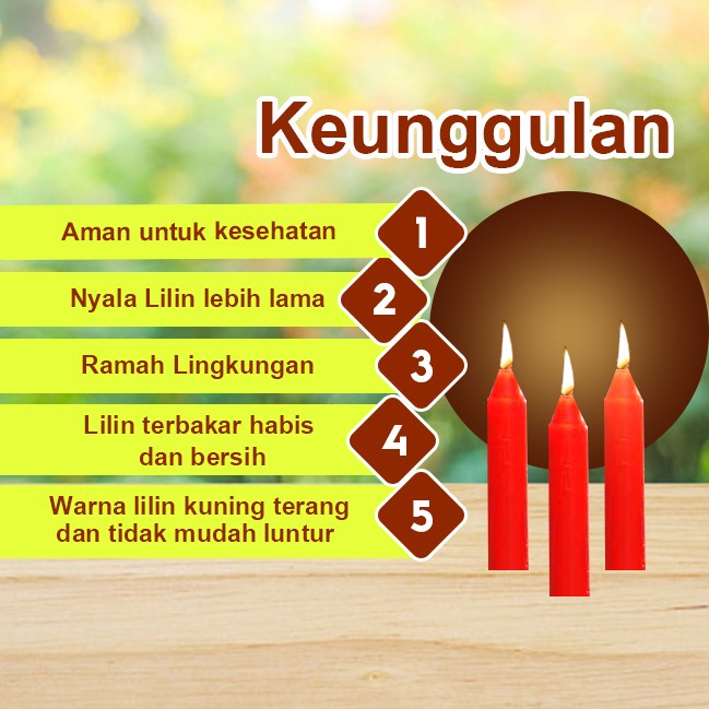 Lilin Batang Sembahyang Sukhavati P120 Merah