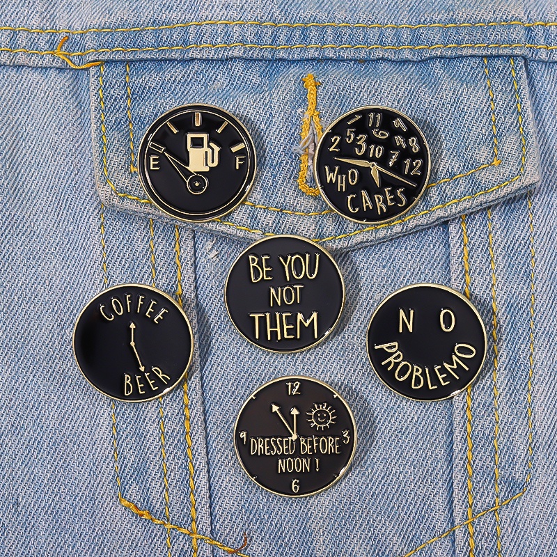 Bros Pin Enamel Bentuk Jam Bulat Motif Tulisan Quotes Beer Be You Not Them Untuk Hadiah Teman