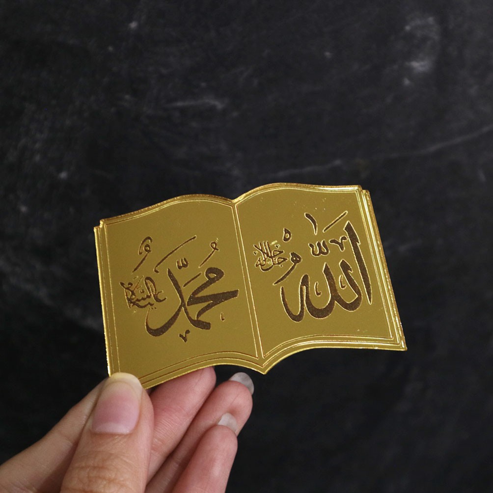 Al Quran | Chipboard Dekorasi Mahar | Mirror Gold Akrilik Emas | Alquran