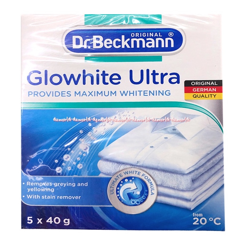 Dr Beckmann 5sheet Glowing White Ultra Provides Maximum Whitening Detergen Bubuk Untuk Baju Pakaian Putih Dr Beckman Glowingultra