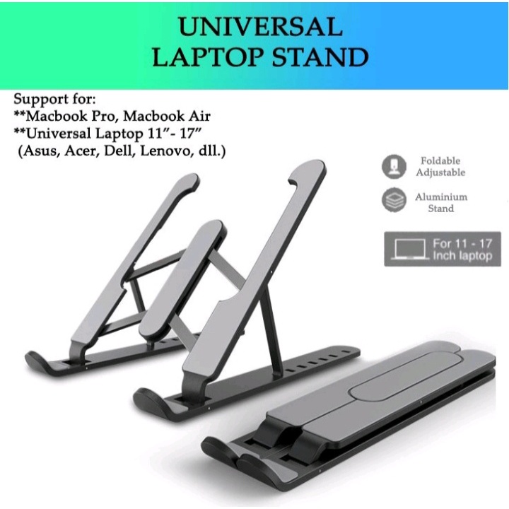 [BISA COD] Stand Holder Laptop Macbook Notebook IPAD Mac Dudukan Lipat Pro Air 13