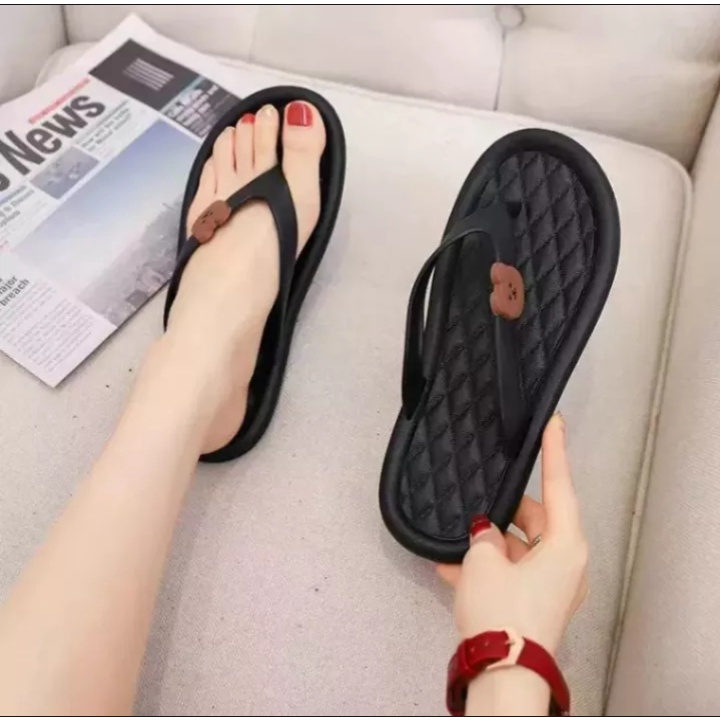 SANDAL WANITA TERBARU JEPIT SPONS BERUANG