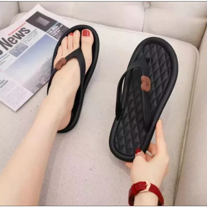 SANDAL WANITA TERBARU JEPIT SPONS BERUANG