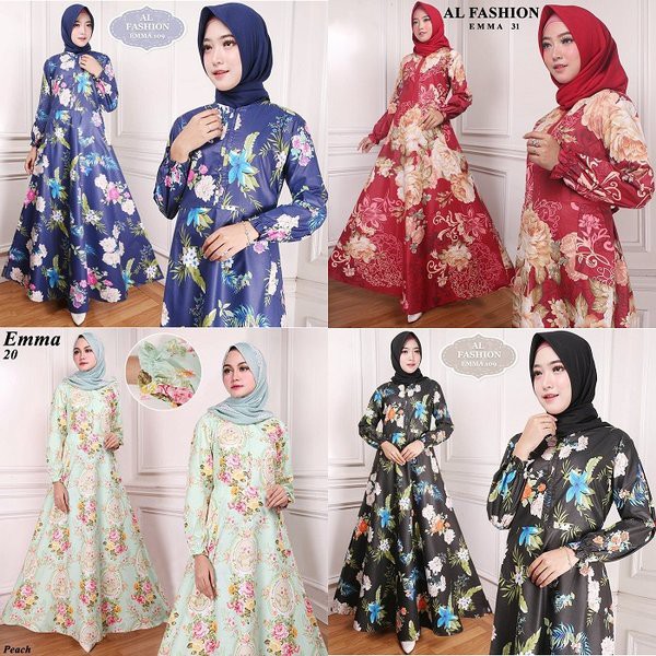 Gamis Syari Jumbo Muslim Wanita Muslimah Baju Bigsize Big Size Murah Ukuran Besar Dress Atasan Super