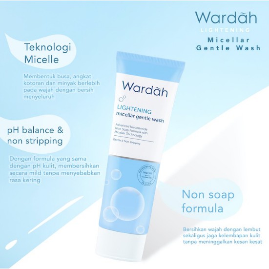 Wardah Lightening Micellar GENTLE WASH 50ml | Kemasan Lama 60ml