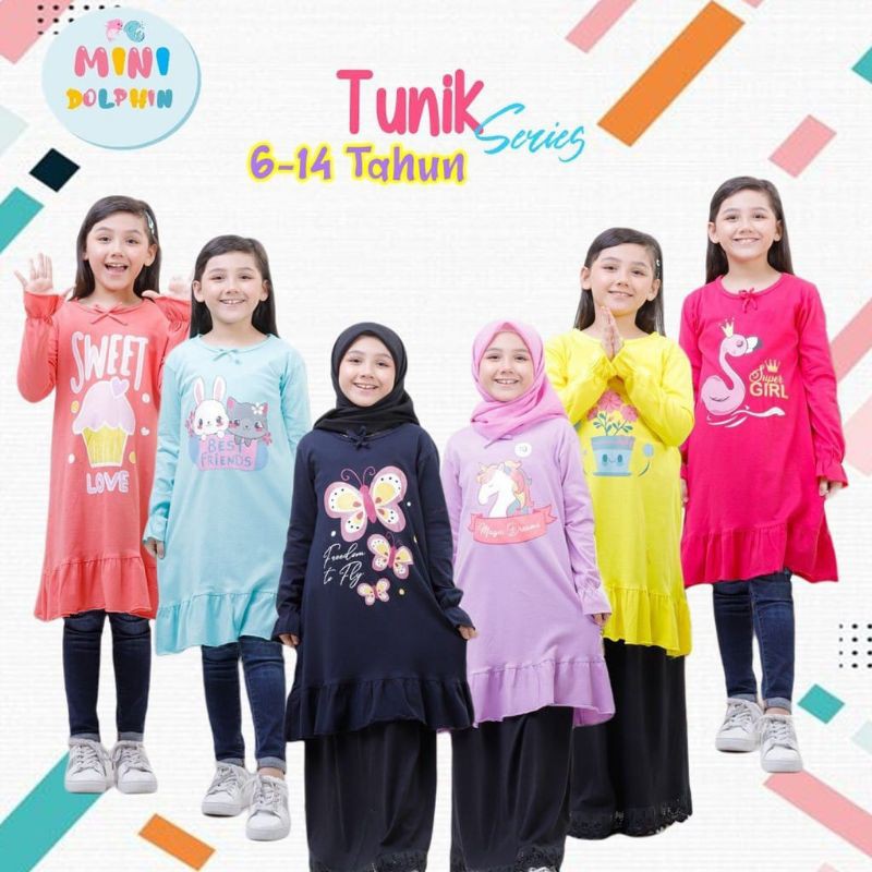 Tunik Junior Mini Dolphin/ Tunik Anak Remaja 6T-14T