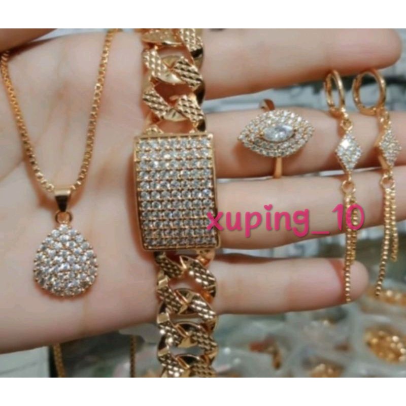 set perhiasan xuping lapis emas aksesoris fashion