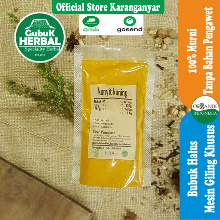 

BUBUK KUNYIT KUNING BUBUK 250 gr - Curcuma Longa - HALUS - ASLI - TANPA CAMPURAN