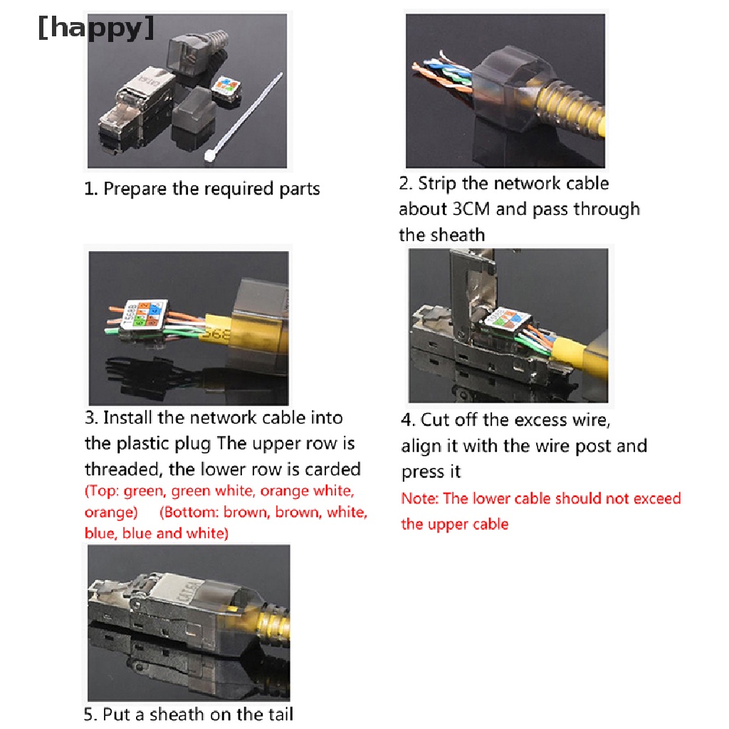 Ha Konektor Rj45 Cat6A / 7 / 8Ft Bahan Metal