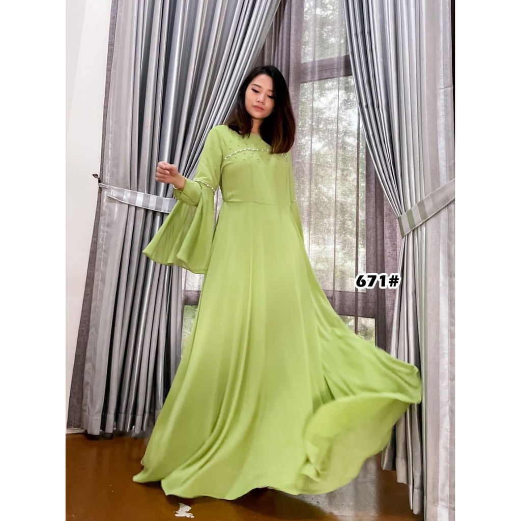 671# Dress muslim fashion wanita / gamis ceruty fashion wanita