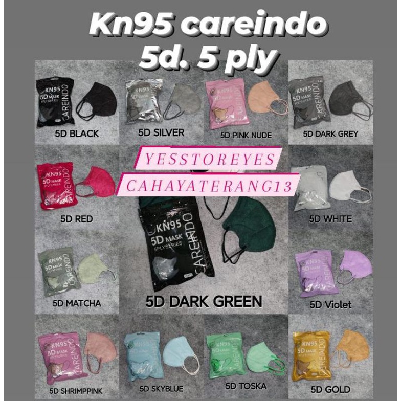 READY STOK MASKER KN CARE INDO CAREINDO KN 5D 5 DIMENSI CAREINDO RAINBOW NUDE SHRIMP PINK MATCHA WARNA WARNI 5 PLY ISI 10 LBR