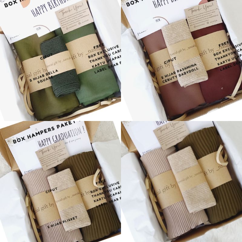

BOXS HAMPERS HIJAB/GIFT BOX HIJAB | KADO ULTAH KADO SEMPRO KADO WISUDA, HAMPERS LEBARAN